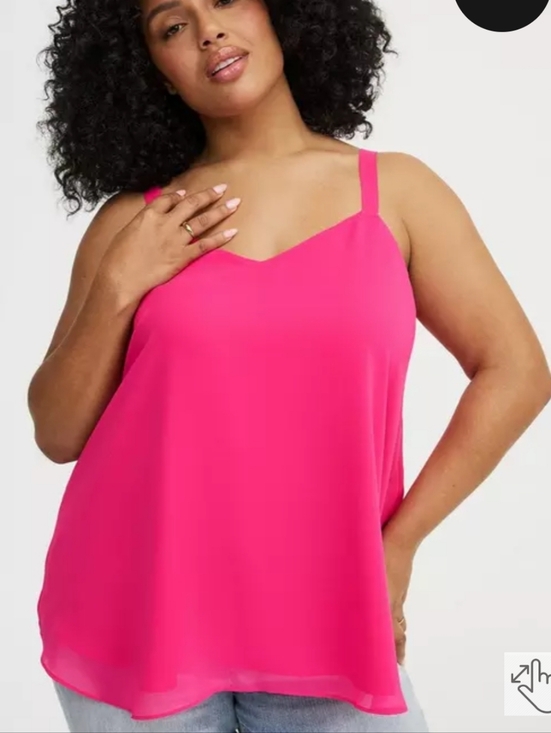 Torrid Sophie Swing Challis Cami Hot Pink - Picture 1 of 7